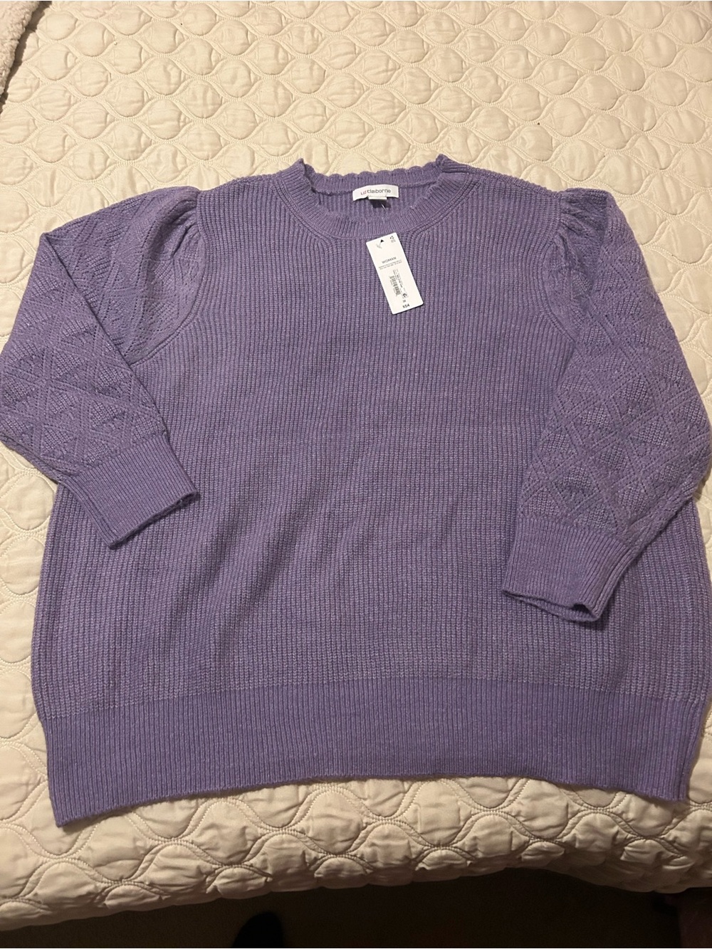 Liz Claiborne Lavender Crewneck Sweater -plus size women’s